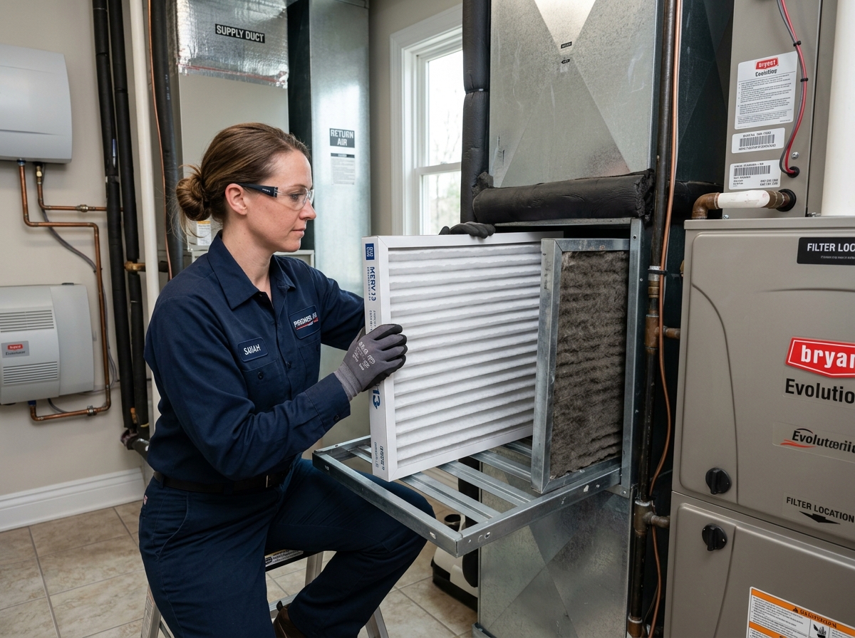Indoor air quality air scrubber installation